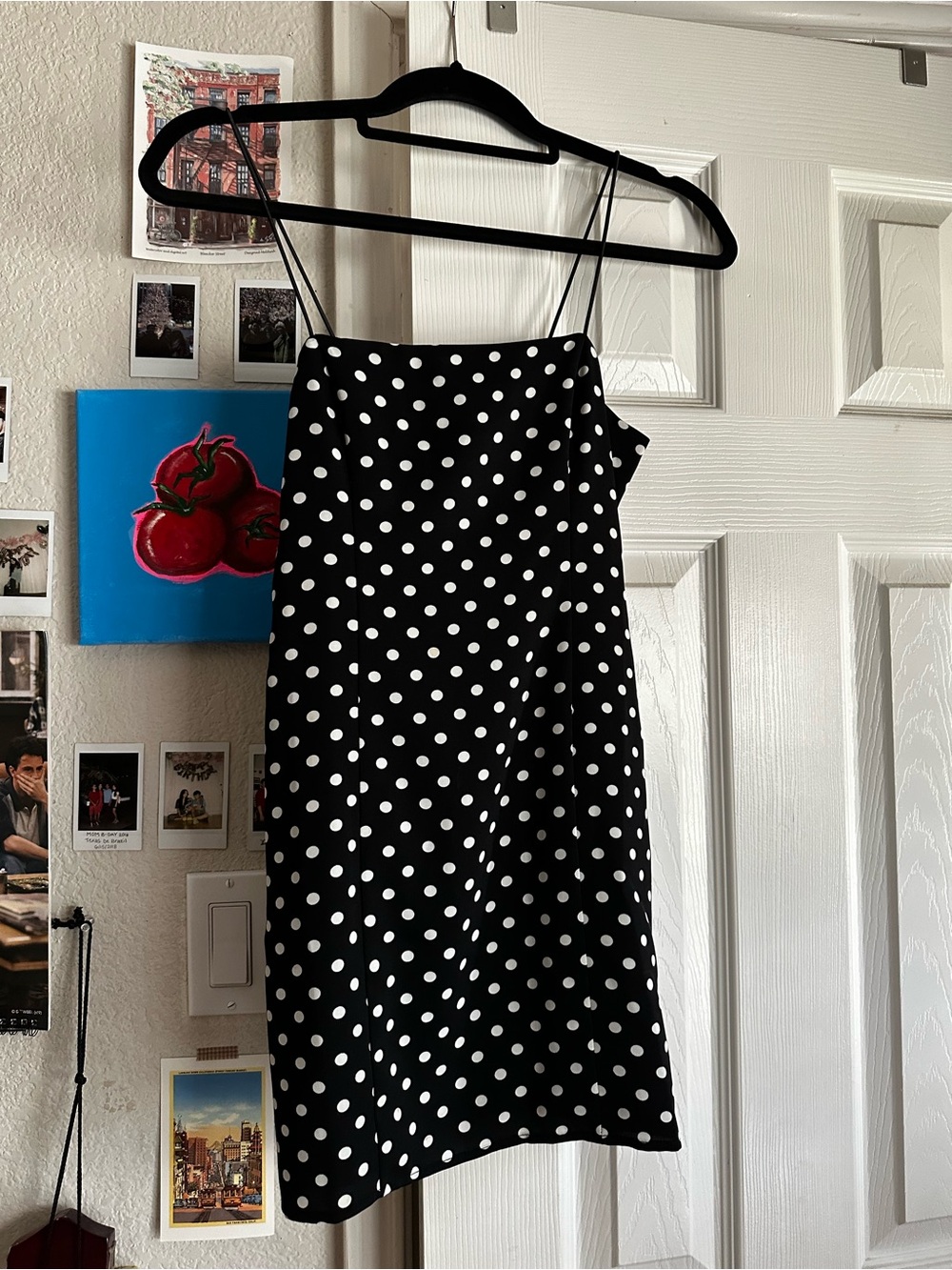 Urban Outfitters Black and White Polka Dot Mini Slip Dress